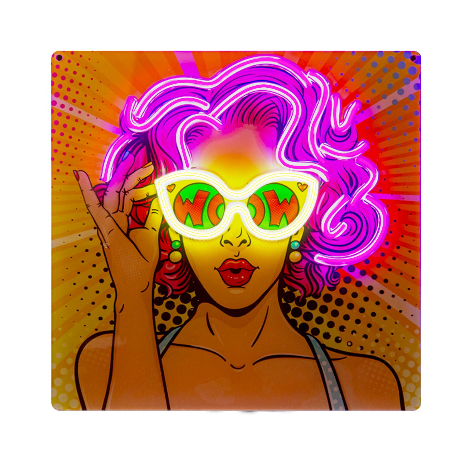 LED-Leuchtschild "Worw Girl Mode" mit Neon-Effekt für den Innenbereich