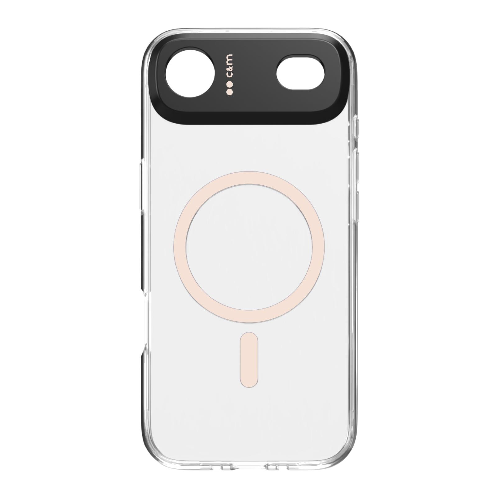 Transparente Hülle, kompatibel mit MagSafe-Aufladung für iPhone 17 Air, Pfirsich