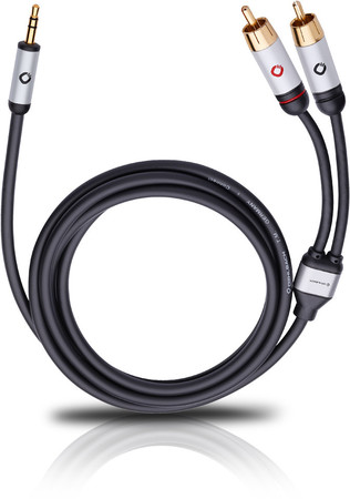 i-Connect-Kabel: 3,5 mm Klinkensteckerauf 2 x Cinch-Stecker 1,5m