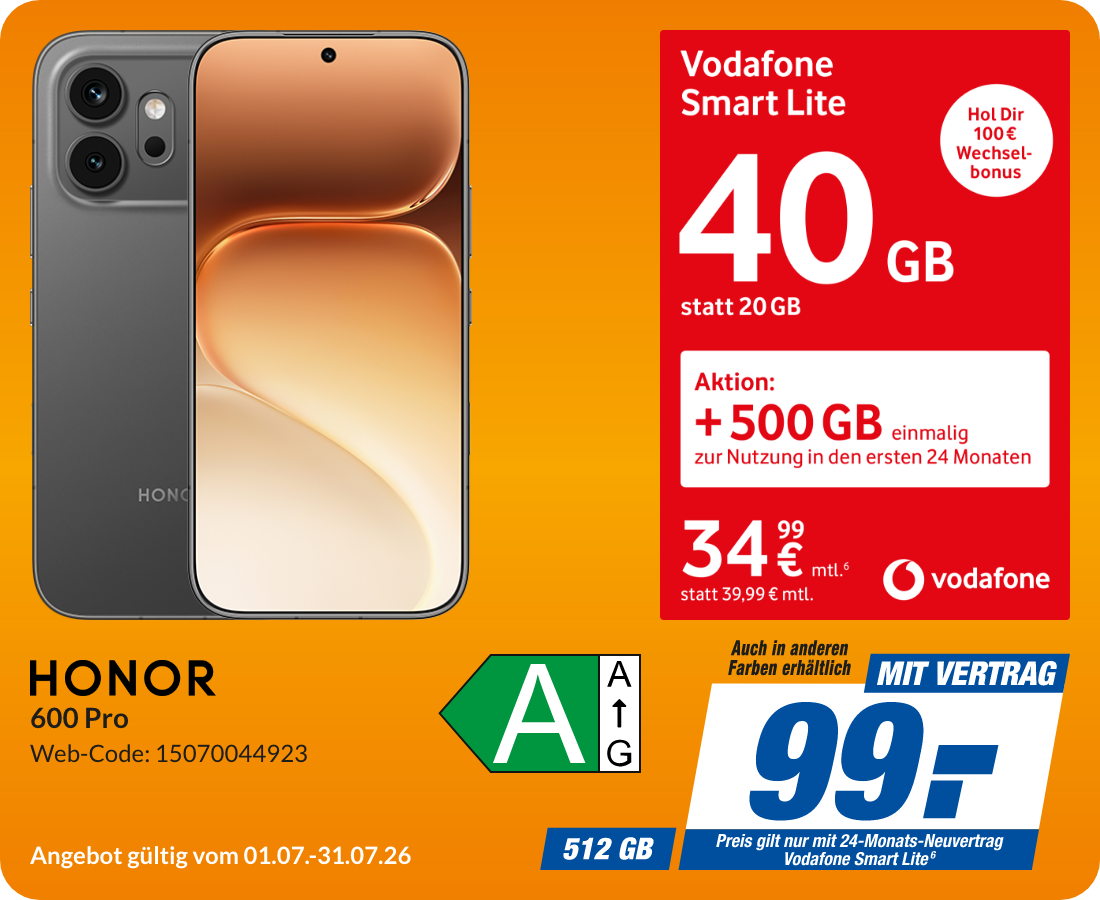 Honor 600 Pro mit Smart Lite für 99€!