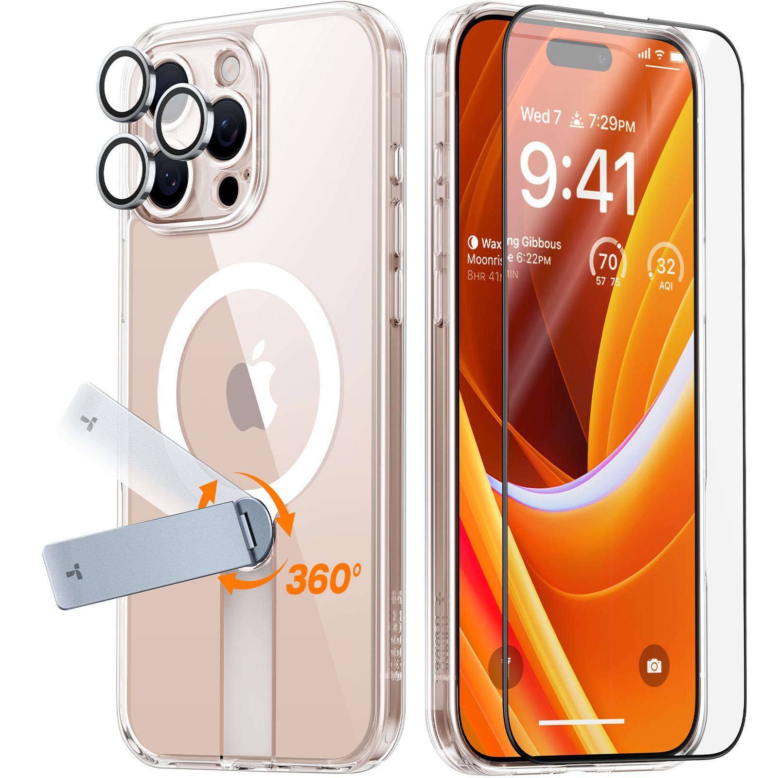 Pstand Spin 3-in-1 Bundle für iPhone 16 Pro Max Clear Handyhülle