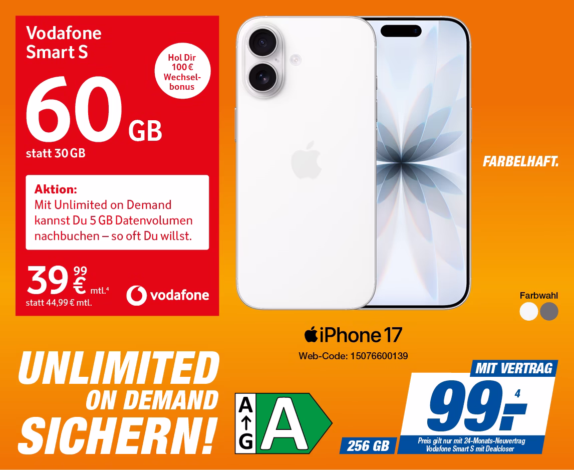 iPhone 17 mit Vodafone Smart S mit Dealcloser