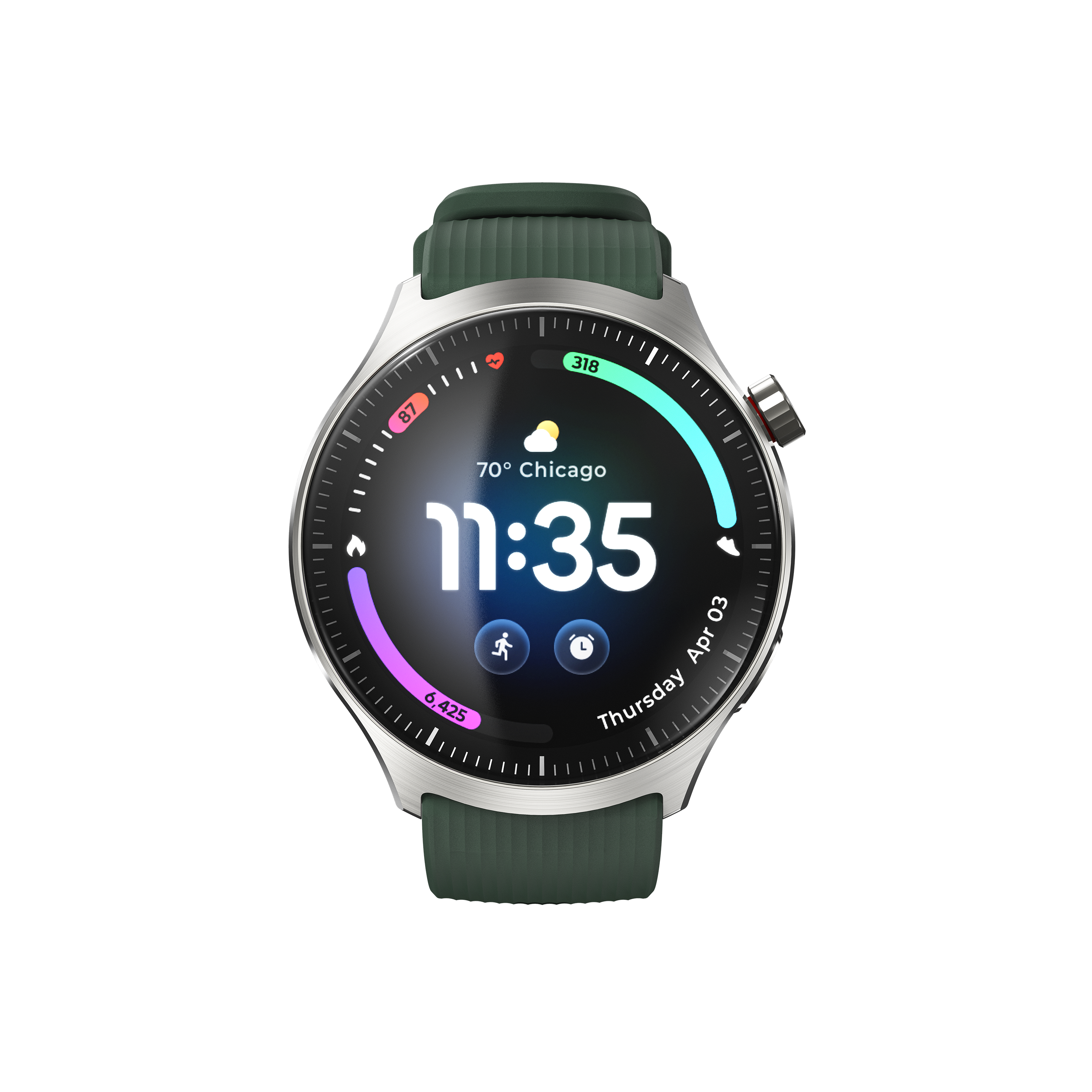 Watch Ultra Liquid Luster mit PANTONE® Mountain View Silikon- & PANTONE® Nuthatch Leder-Armband Smartwatch