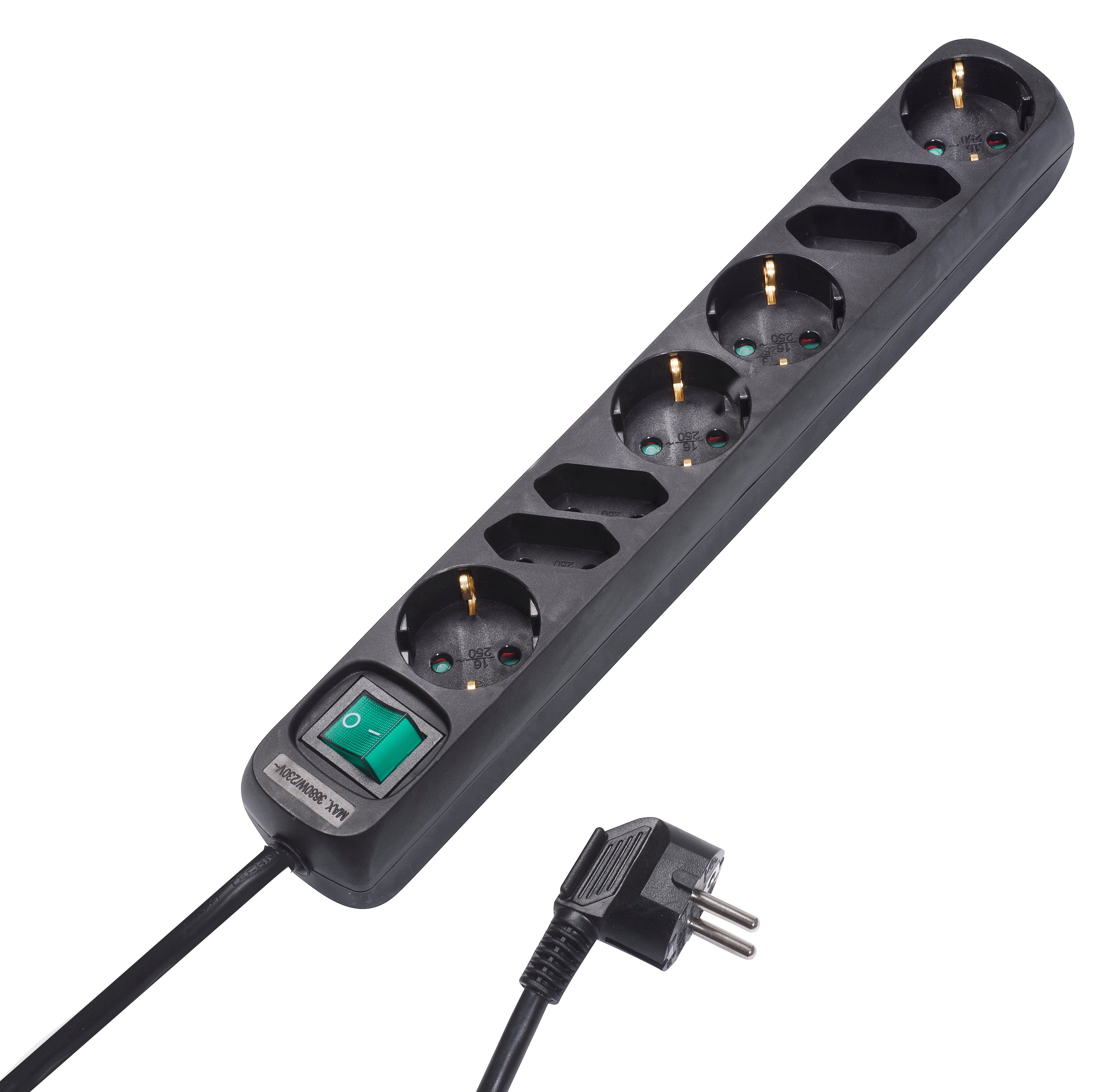 8-fach Steckdosenleiste, schaltbar schwarz (62653)