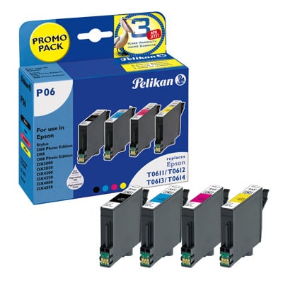 Tintenpatrone P06 - Epson T0611 + T0614 BK/C/M/Y