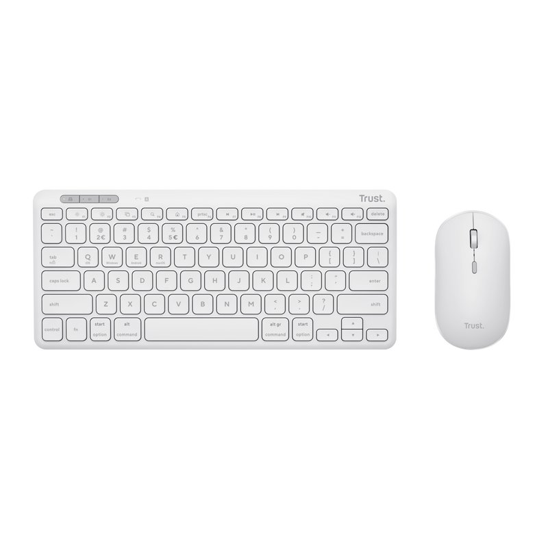 Lyra Funktastatur & Funkmaus für mehrere Geräte, Weiß