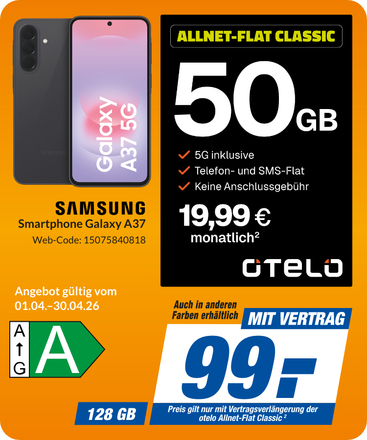 Galaxy A37 mit Allnet Flat Classic für 99€!