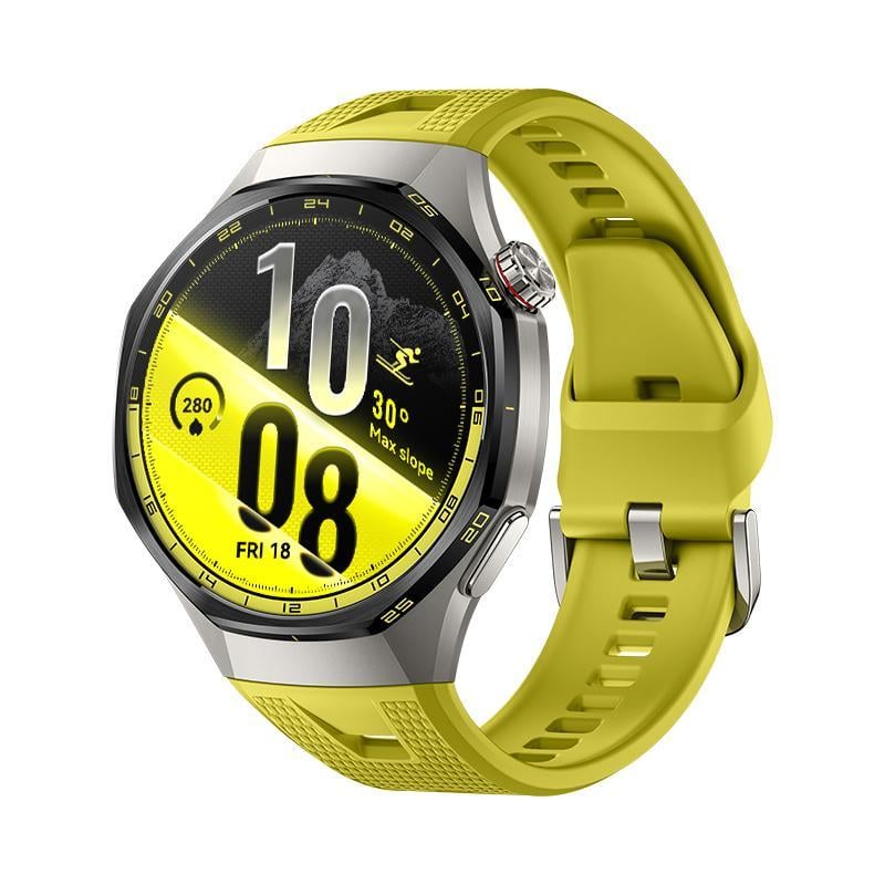WATCH GT 7 Pro, 46 mm, Gehäuse aus Titanlegierung + gelbem Fluorelastomer-Armband Smartwatch