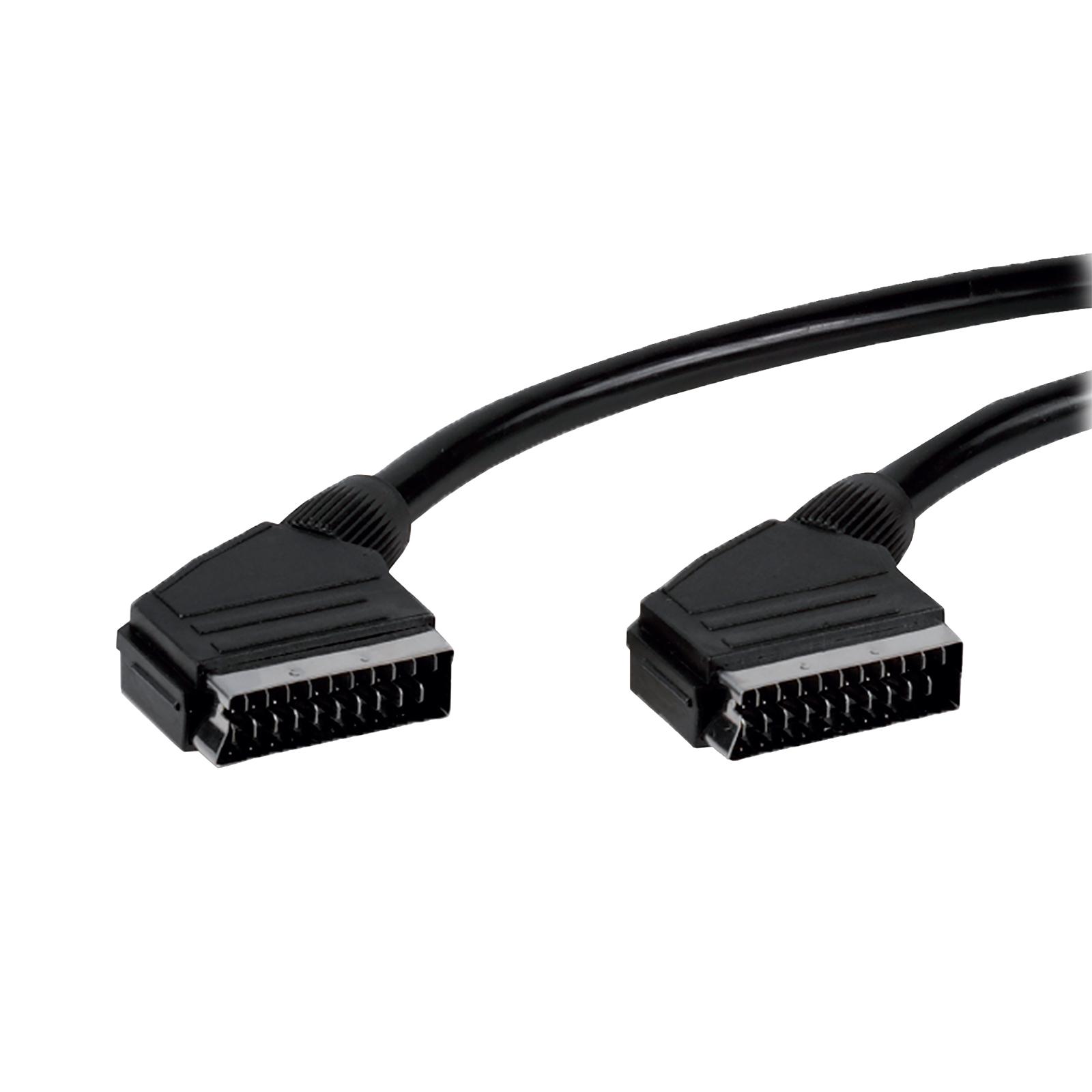 Scart-Kabel im Kabelbinder, 1,5m, schwarz