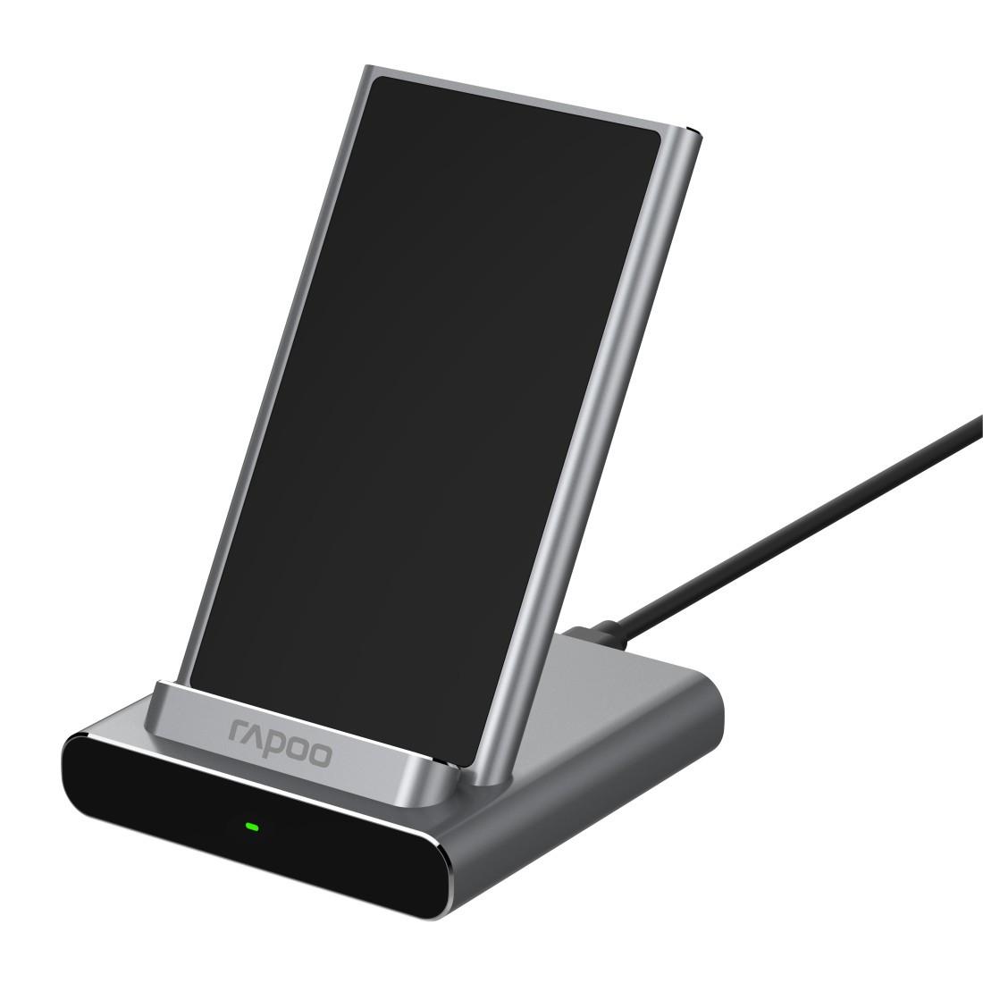 Kabellose QI-Dual-Ladestation inkl. Netzteil "XC350", Silber, 15W, Metall (00192041)
