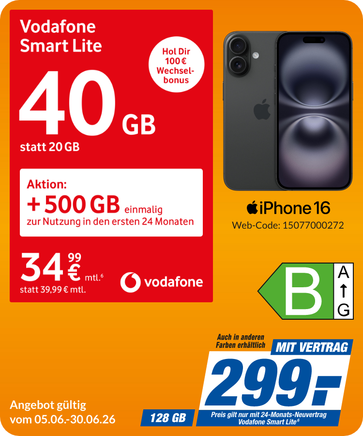 iPhone 16 mit Smart Lite für 299€!