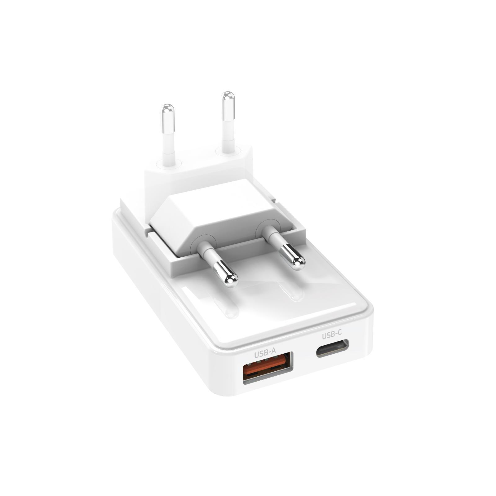 Flexi-Wandladegerät 20 W mit Klappstecker, Weiß