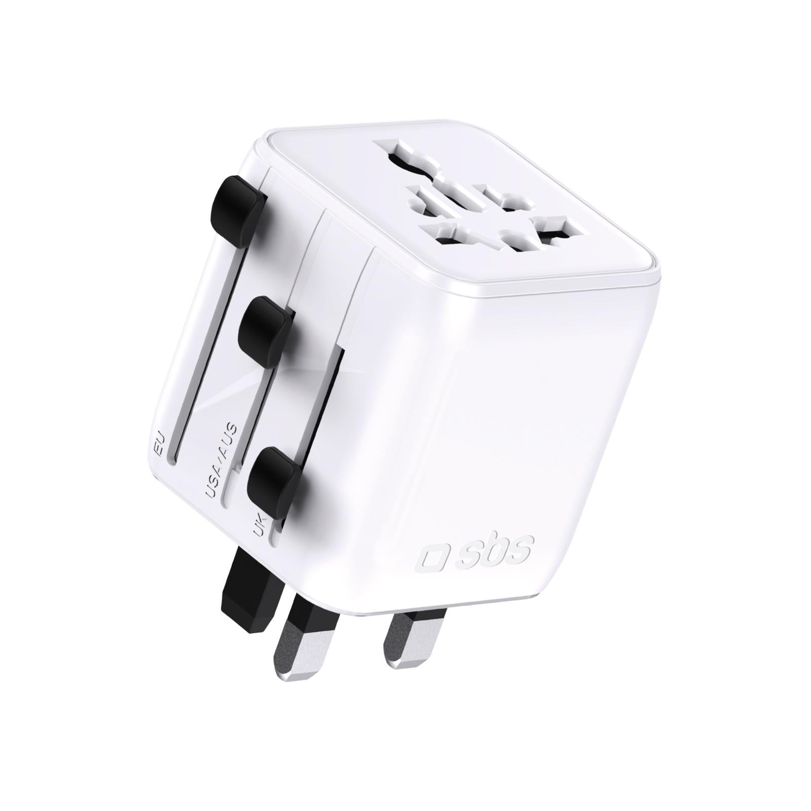 Universaladapter mit internationalen Steckern 2500w, Weiß