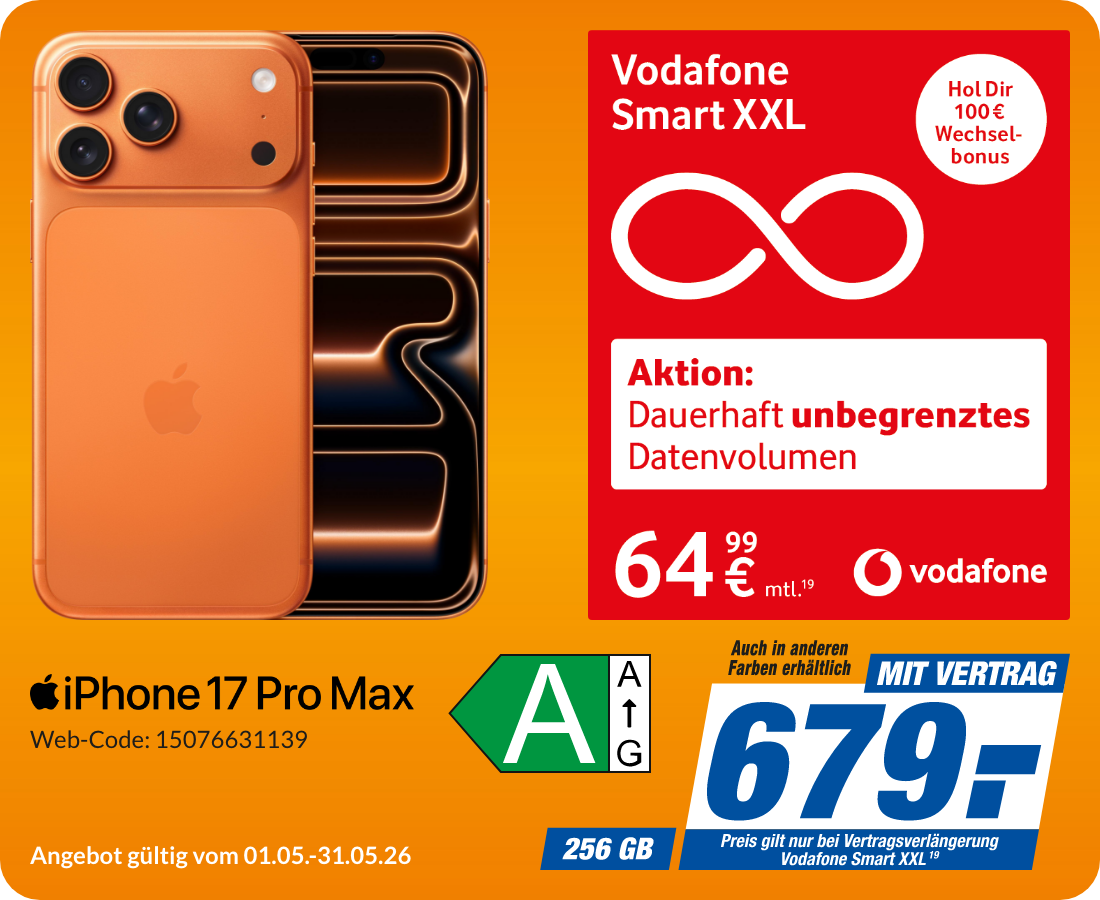 Apple iPhone 17 Pro Max mit Smart XXL für 679€!
