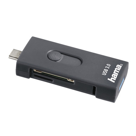 USB-3.1-Kartenleser, SD/microSD, USB 3.1 Type-C, USB 3.0 Type-A, Grau