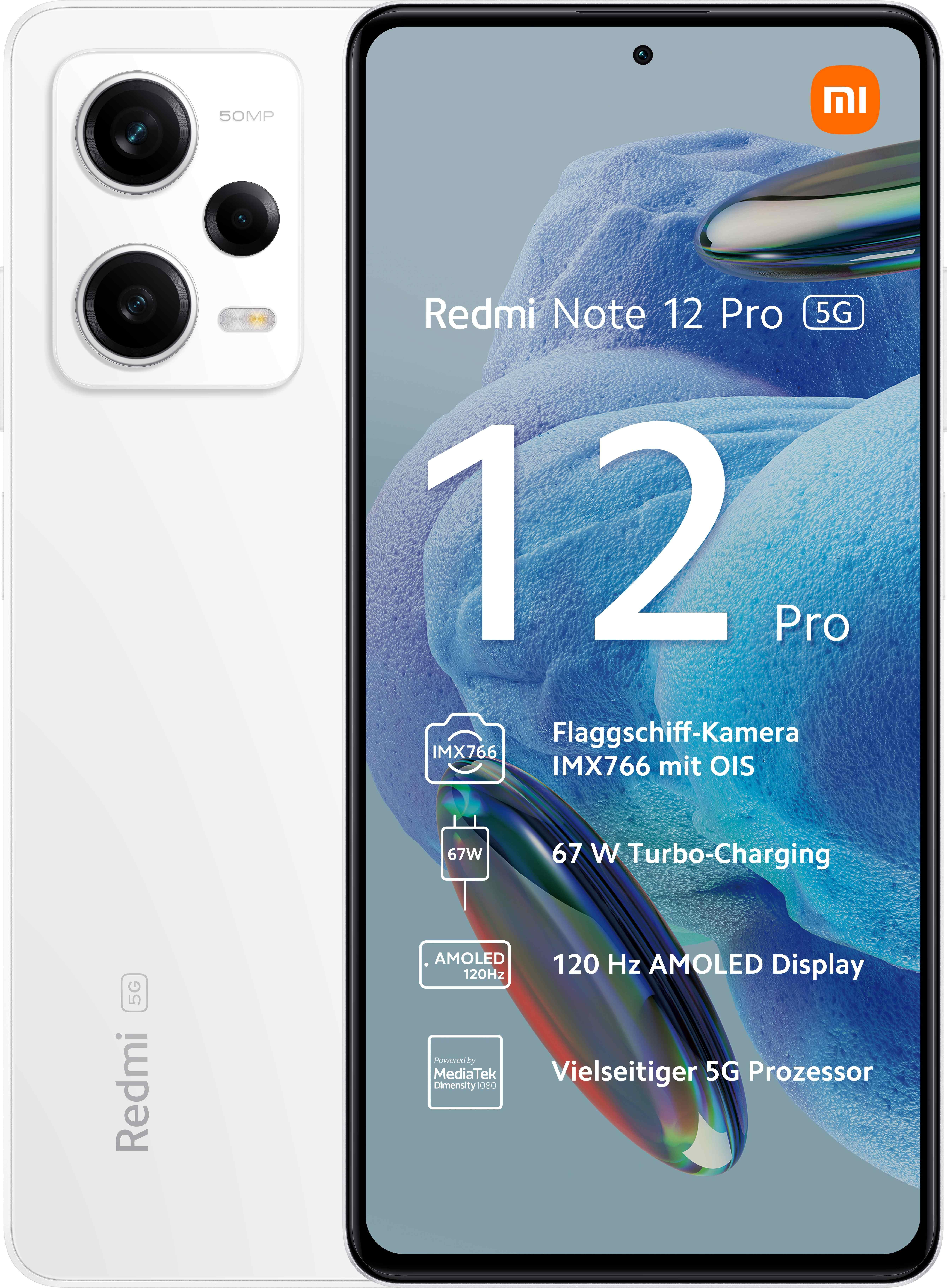 Redmi Note 12 Pro 5G 6GB + 128GB Polar White Smartphone
