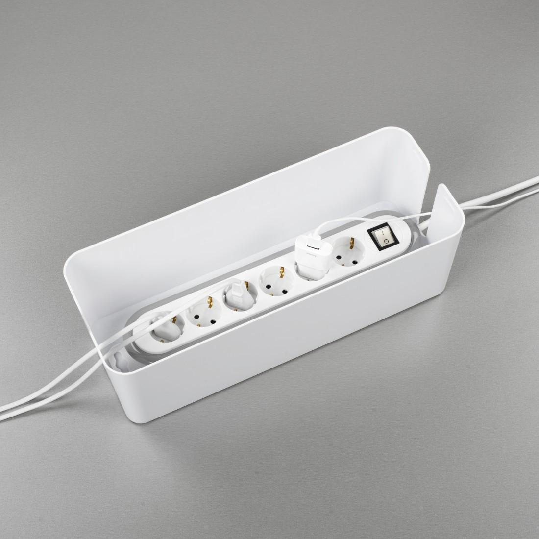 Kabelbox "Marmordesign Maxi", Kabelführung im Deckel, 40,0x15,6x13,5 cm (00020666)