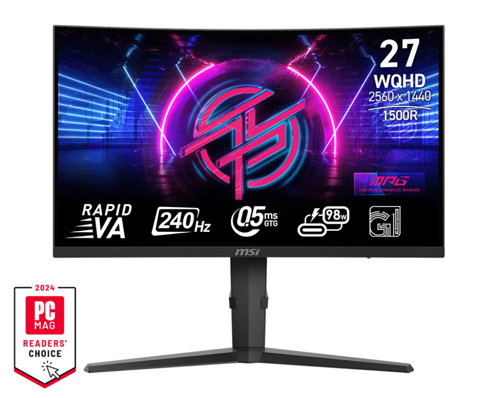 Gaming-Monitor MPG 275CQRXFDE, Schwarz, 27 Zoll, Curved, WQHD, VA, 240 Hz, 0,5 ms