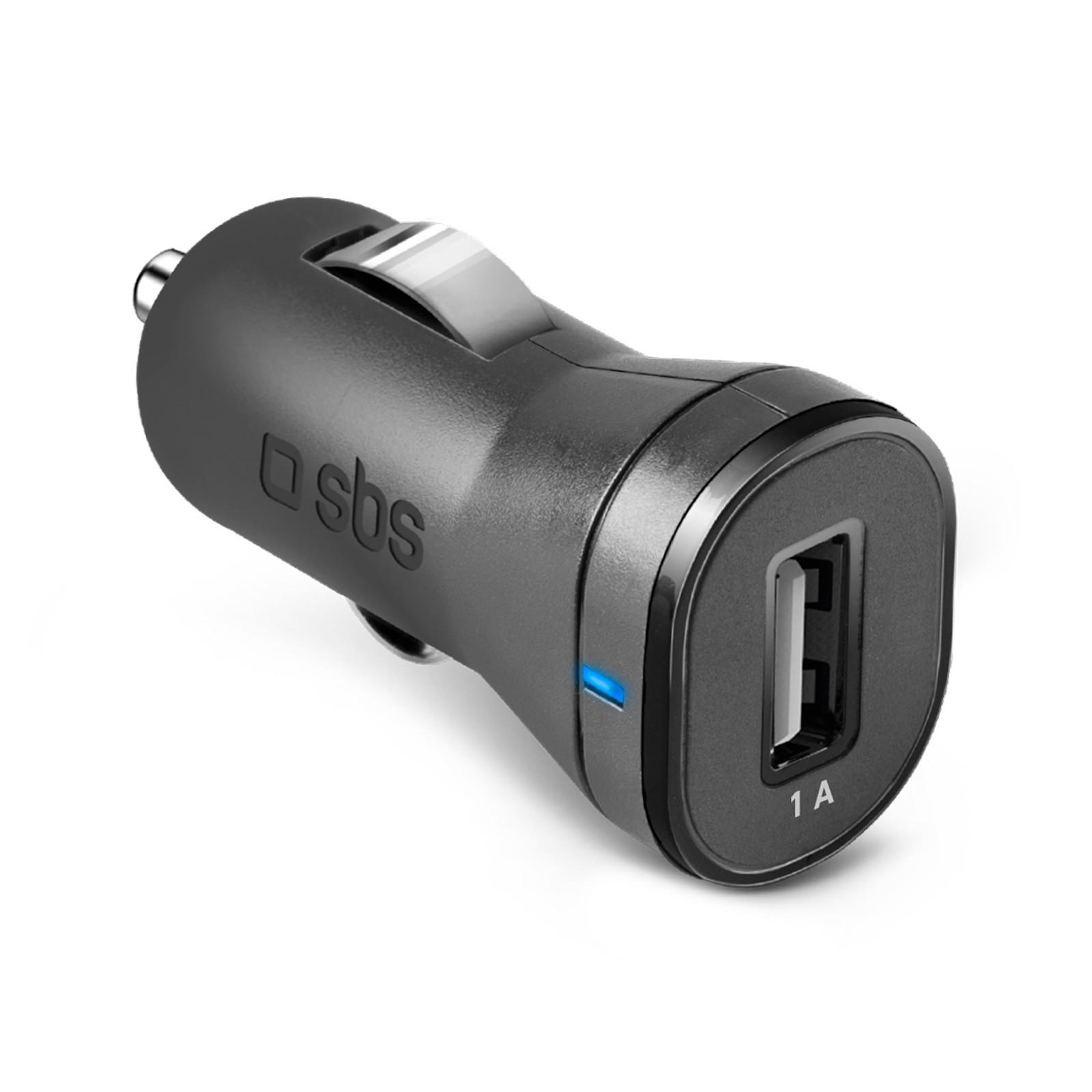 Autoladegerät, USB-A, 5 W, 1 A, Schwarz