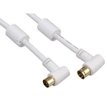 Antennen-Kabel, Koax-Stecker - Koax-Kupplung, 90°, vergoldet, 1,5 m, 95 dB (00122418)