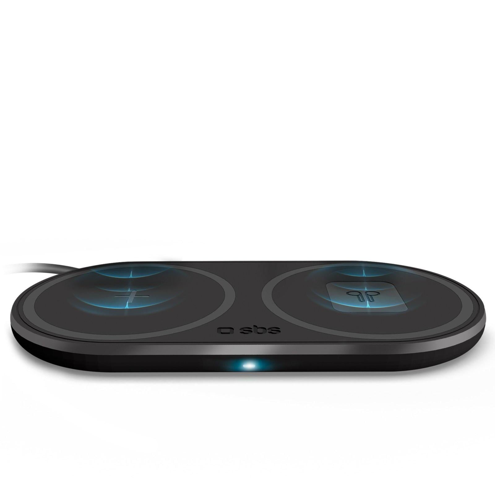 Wireless Ladestation 10W+10W, Qi-Ladegerät, Schwarz