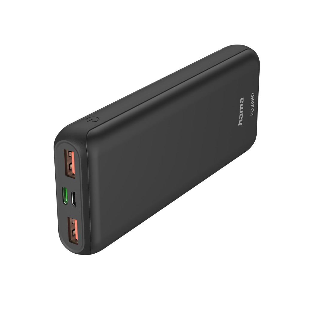 Power Pack "PD20-HD", 20000mAh, 1x USB-C, 2x USB-A, für Schnellladen, Anth. (00201663)