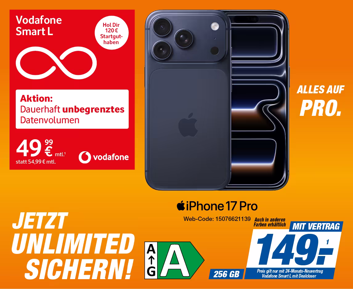 iPhone 17 Pro mit Vodafone Smart L mit Dealcloser