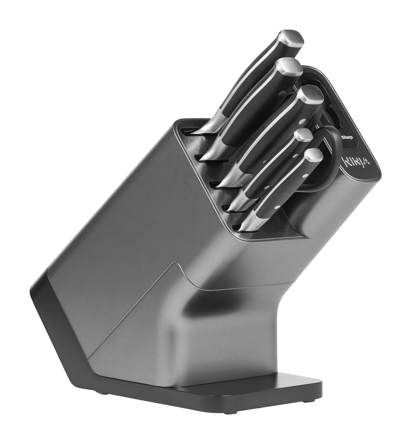 Foodi StaySharp Messerblock mit integriertem Schleifer 6-teiliges Set K32006EU Silber/Schwarz