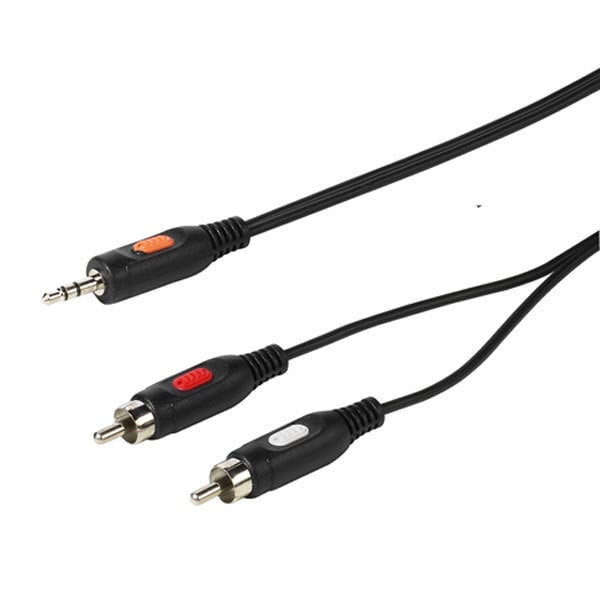 Audiokabel 2x Cinch-Stecker 5/09-N 1,5m schwarz (41030)