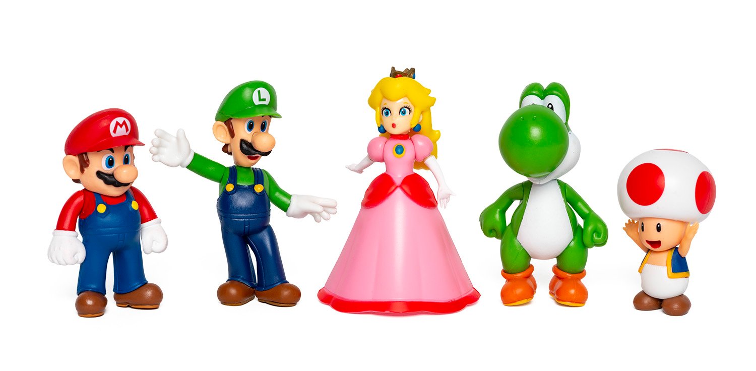 Super Mario Fig. 6,5cm 5er Set Spielfiguren-Set