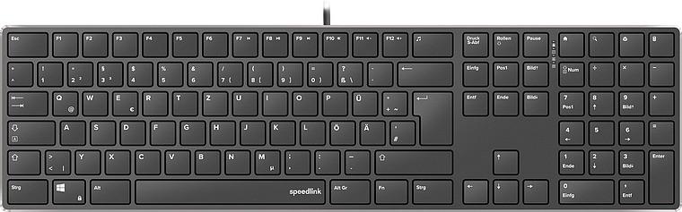 RIVA Slim Metal Scissor Keyboard, schwarz - DE Layout Tastatur