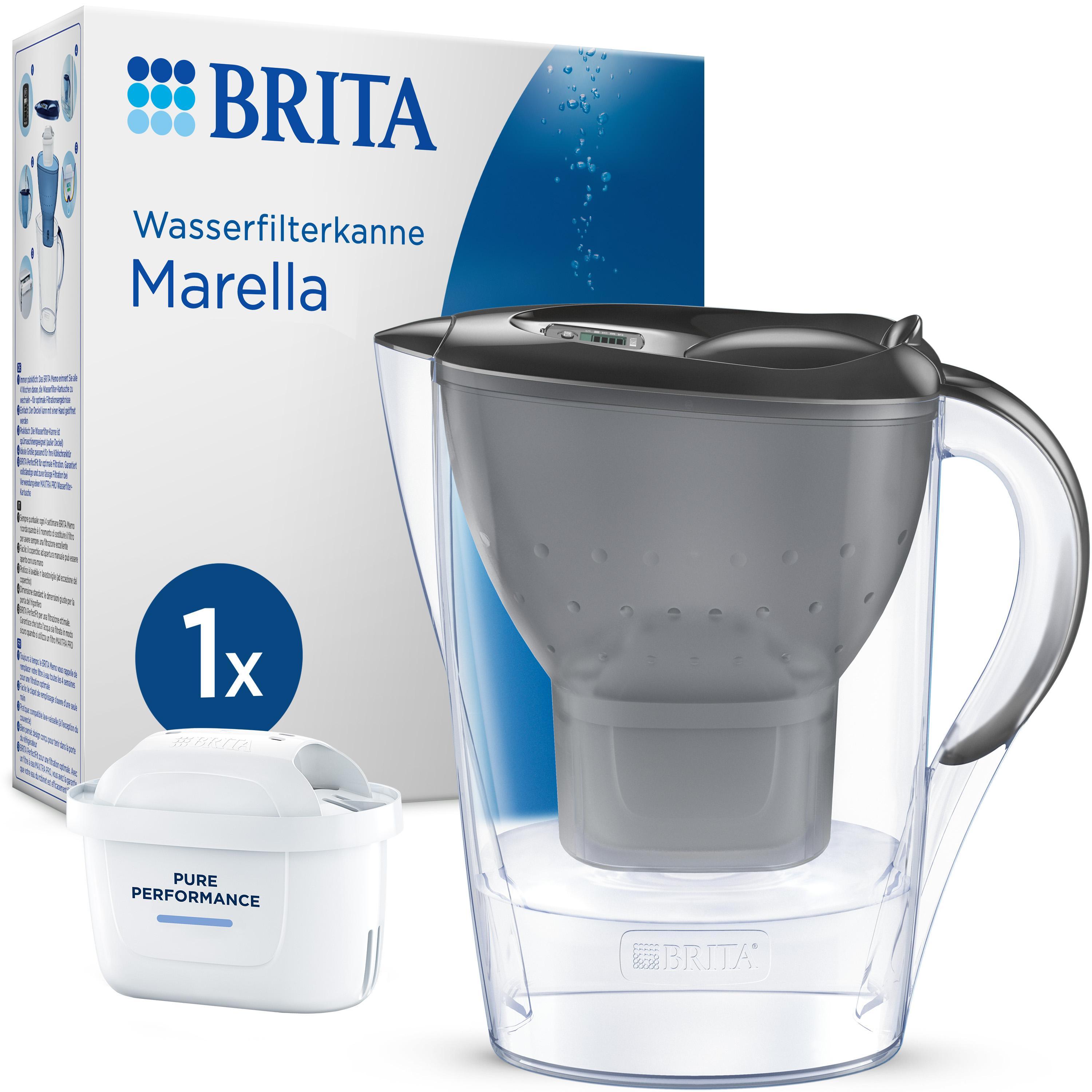 BRITA Wasserfilter Brita Wasserfilter-Kanne Marella graphit, 2,4 l