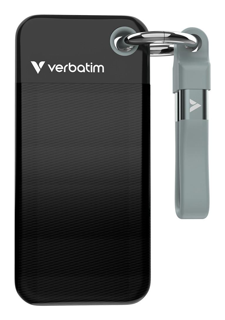 Pocket SSD 1 TB, Schlüsselanhänger mit Kabelbefestigung, Schwarz/Grau