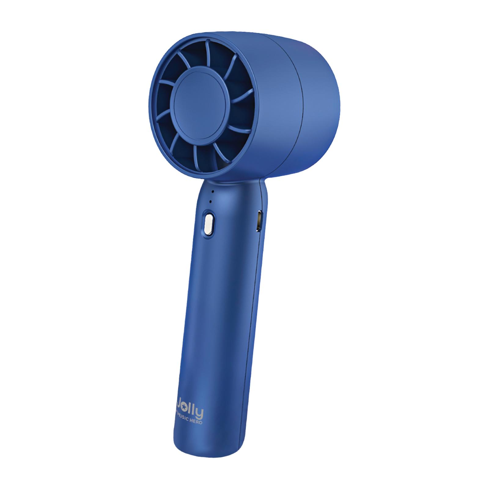 Mini tragbarer wiederaufladbarer Ventilator Mini Breeze mit 3 Geschwindigkeiten und Tischständer, Blau