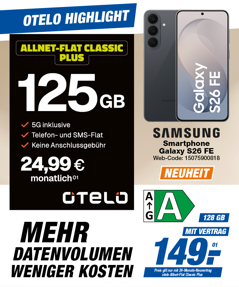 📱 Galaxy S26 FE – Neuheit mit 125 GB bei Vertragsverlängerung ✨
