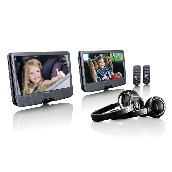 DVP-1046 2x 10-Zoll tragbarer DVD Player mit wiederaufladbarem Akku