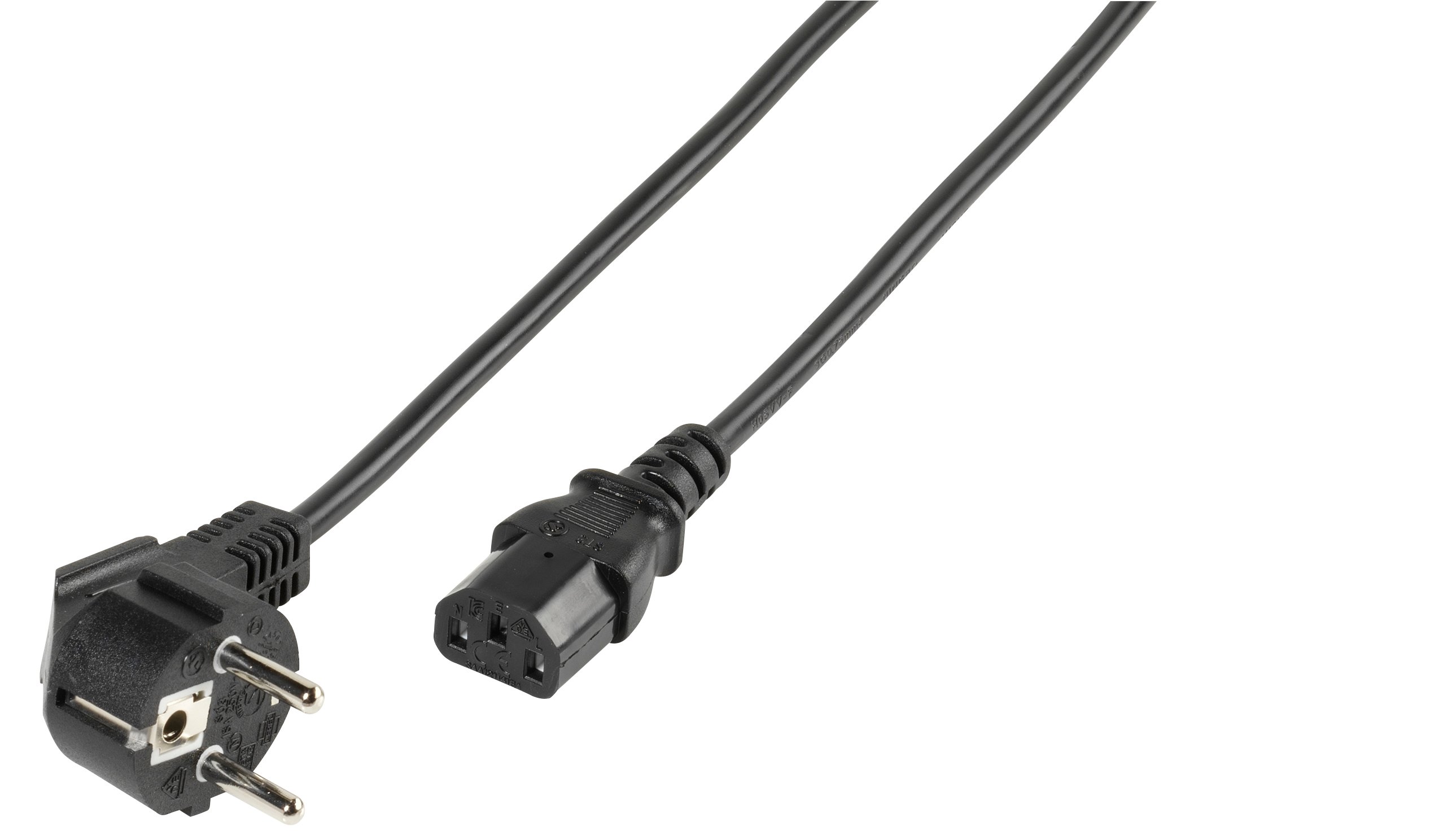 Kaltgerätekabel 3pol. IEC Stecker, 1,8m (45482)