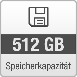 Festplattenkapazität 512 GB