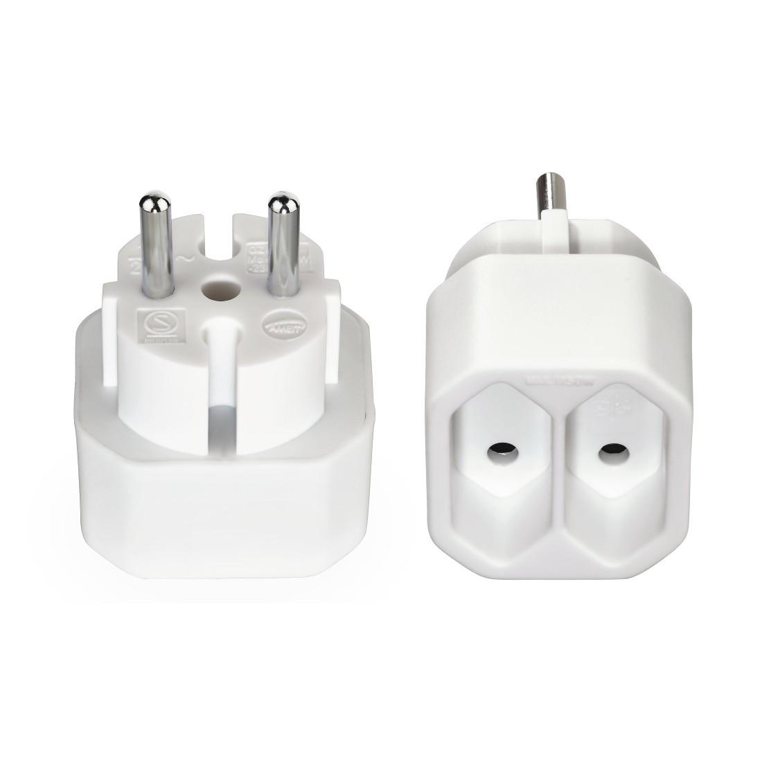 Steckdosenadapter 2-fach, 2x Euro-Steckdose, Doppelpack, Weiß (00223211)