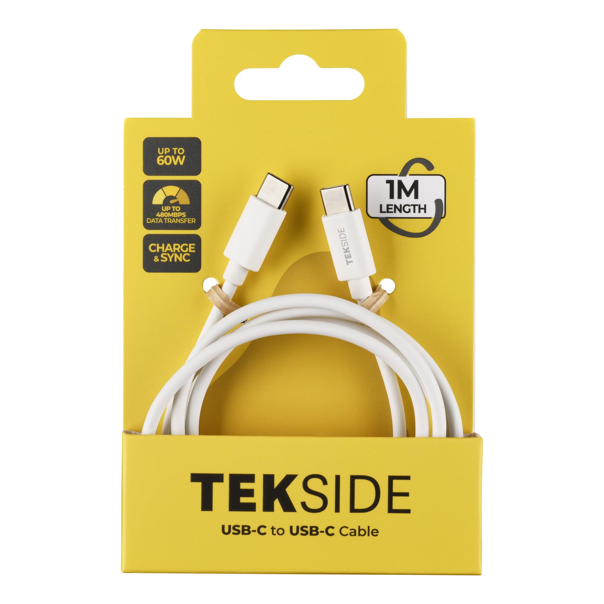TEKSIDE Data Cable 1m USB-C/ Typ-C White (61505)