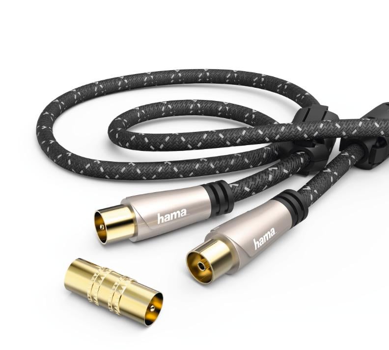 Antennen-Kabel, Koax-Stecker - Koax-Kupplung, Metall, verg., 1,5 m, 120 dB (00179235)