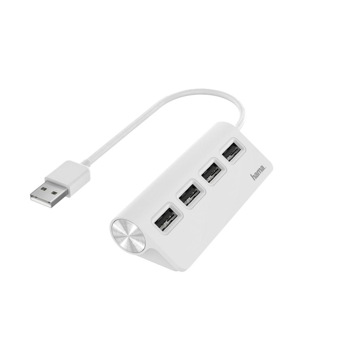 USB-Hub, 4 Ports, USB 2.0, 480 Mbit/s, Weiß (00200120)