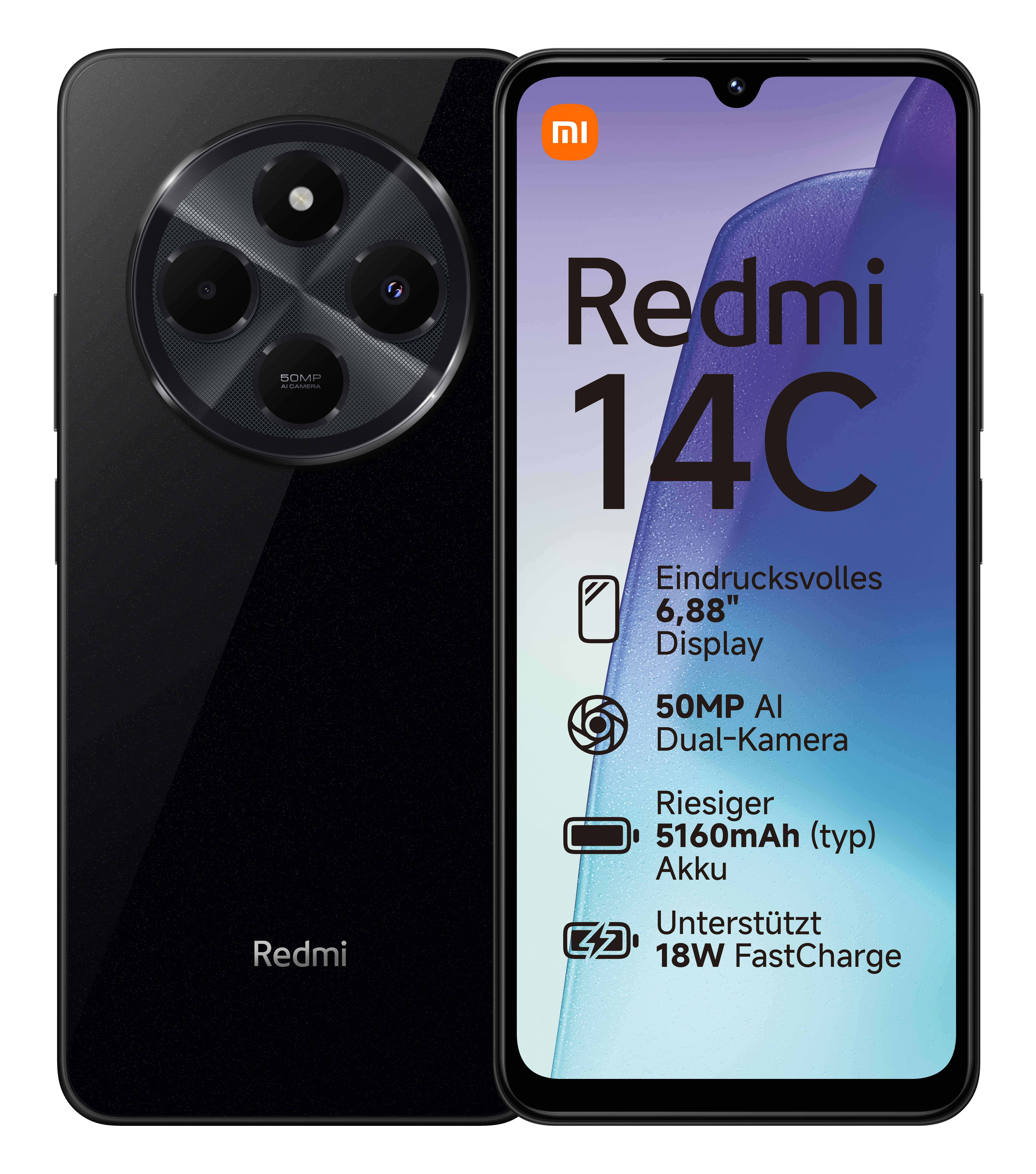 Redmi 14C 4GB + 128GB Midnight Black Smartphone