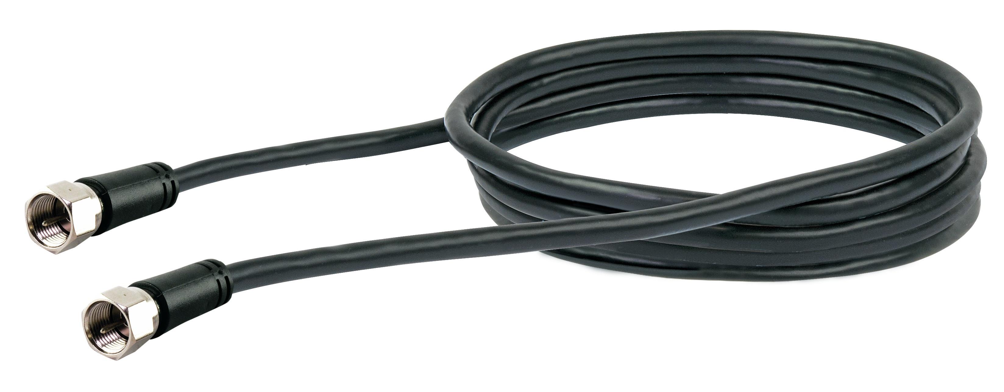 SAT Anschlusskabel (90 dB) KVCHQ30 - F-Stecker, 3m, schwarz