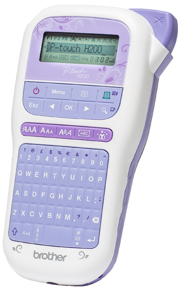 P-Touch H200 inkl. 12x4 mm Band (gold auf weiß) Beschriftungsgerät