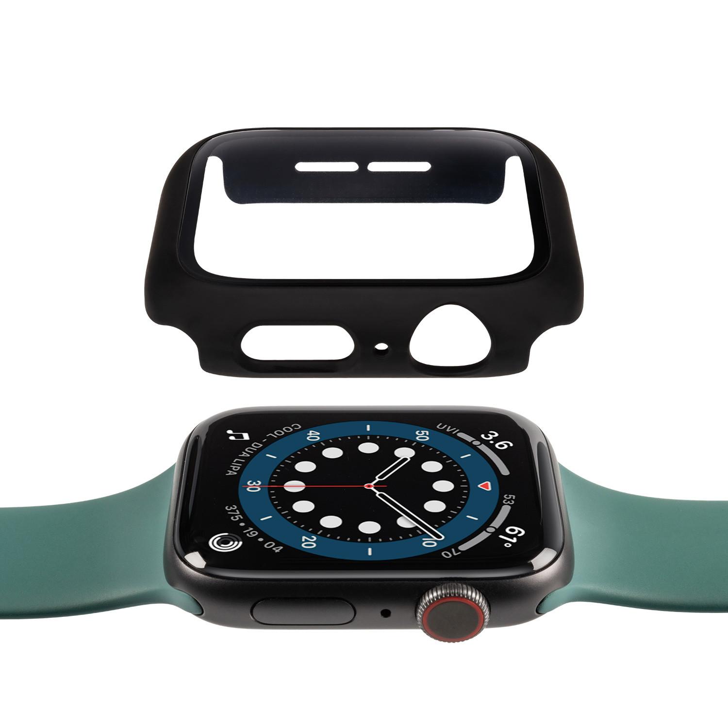 Full Body Case + Displayschutzfolie - Apple Watch Serie 4/5/6/SE - Schwarz (63960)