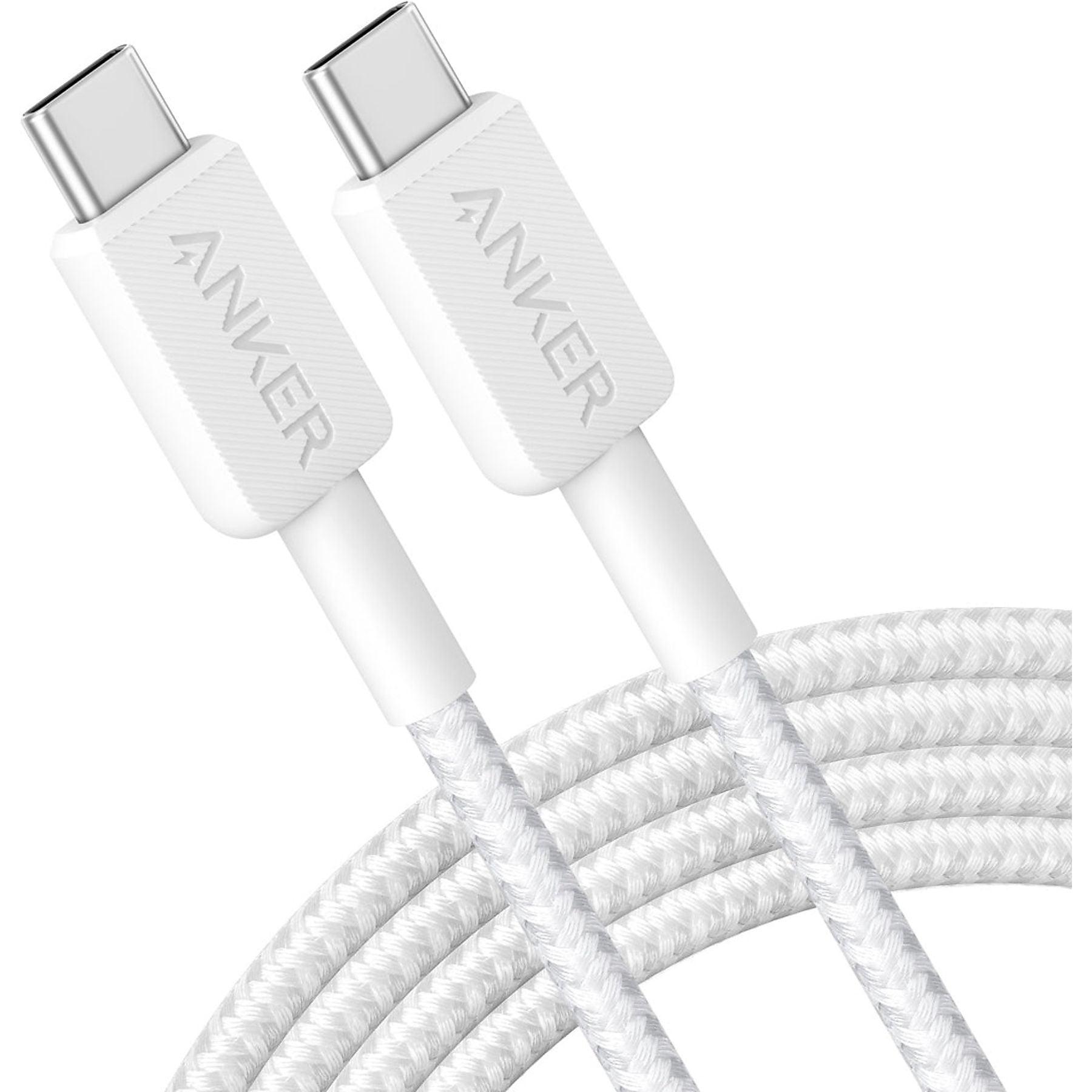 322 USB-C auf USB-C Kabel (90cm, Geflochten), Weiß