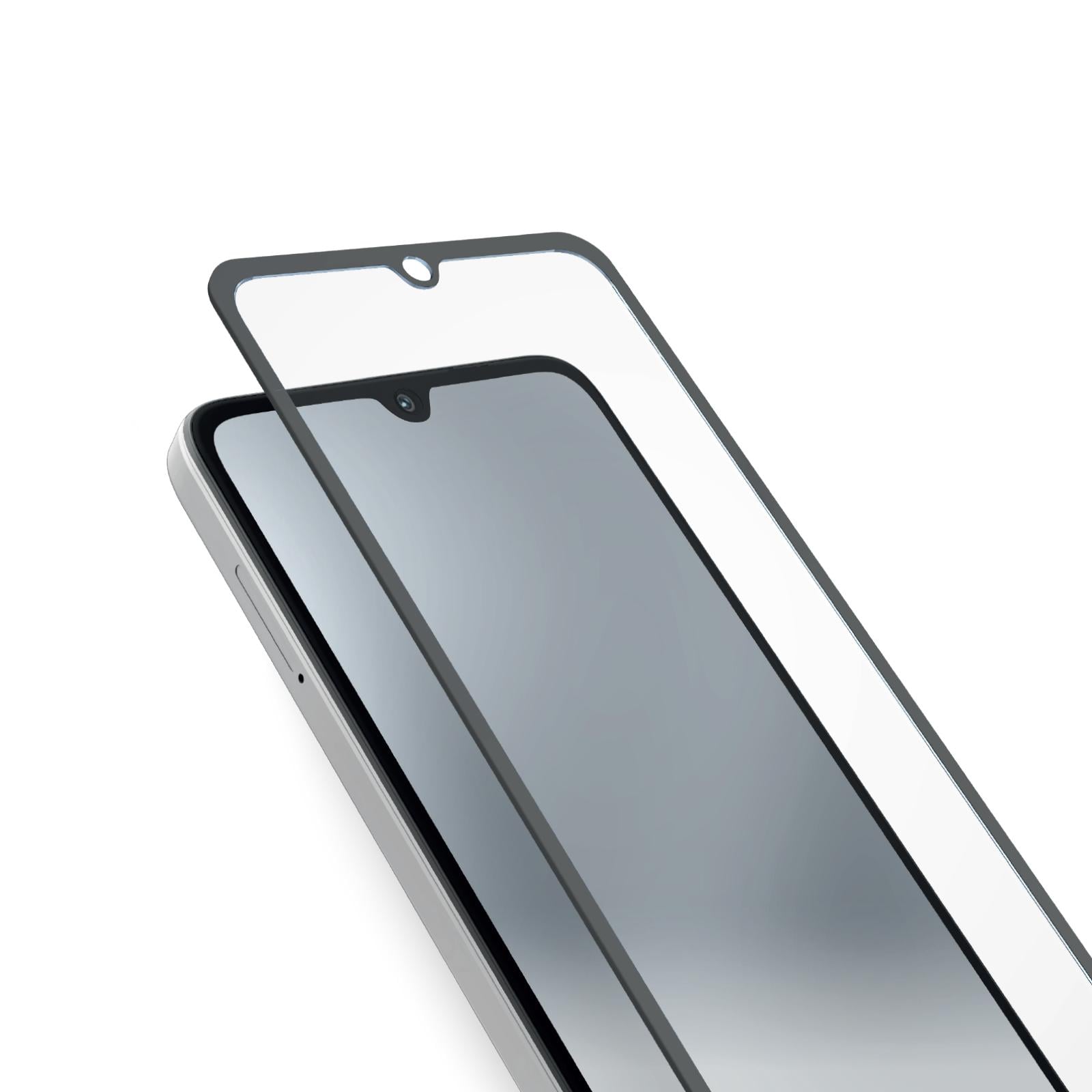 Glas Displayschutz Full Cover für Motorola G06, Schwarz Schutzglas