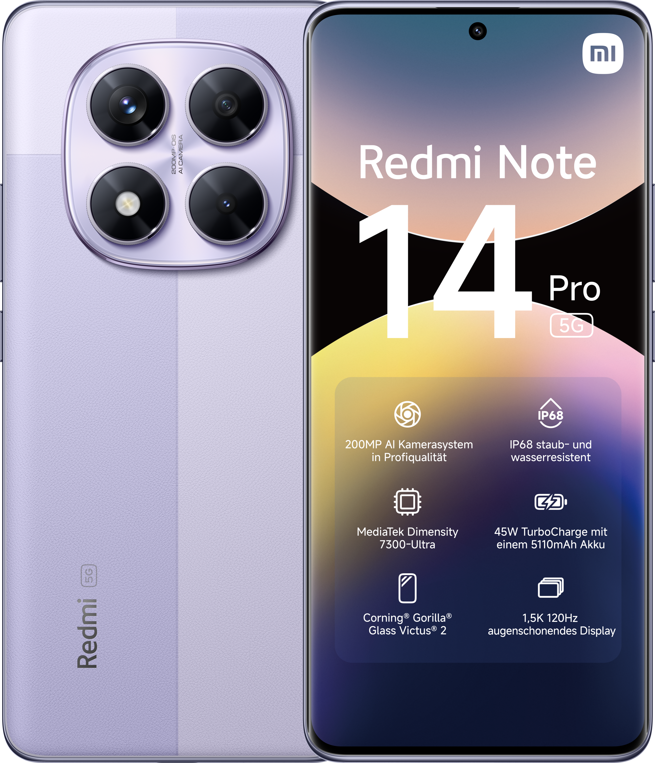 Redmi Note 14 Pro 5G 8GB + 256GB Lavender Purple Smartphone