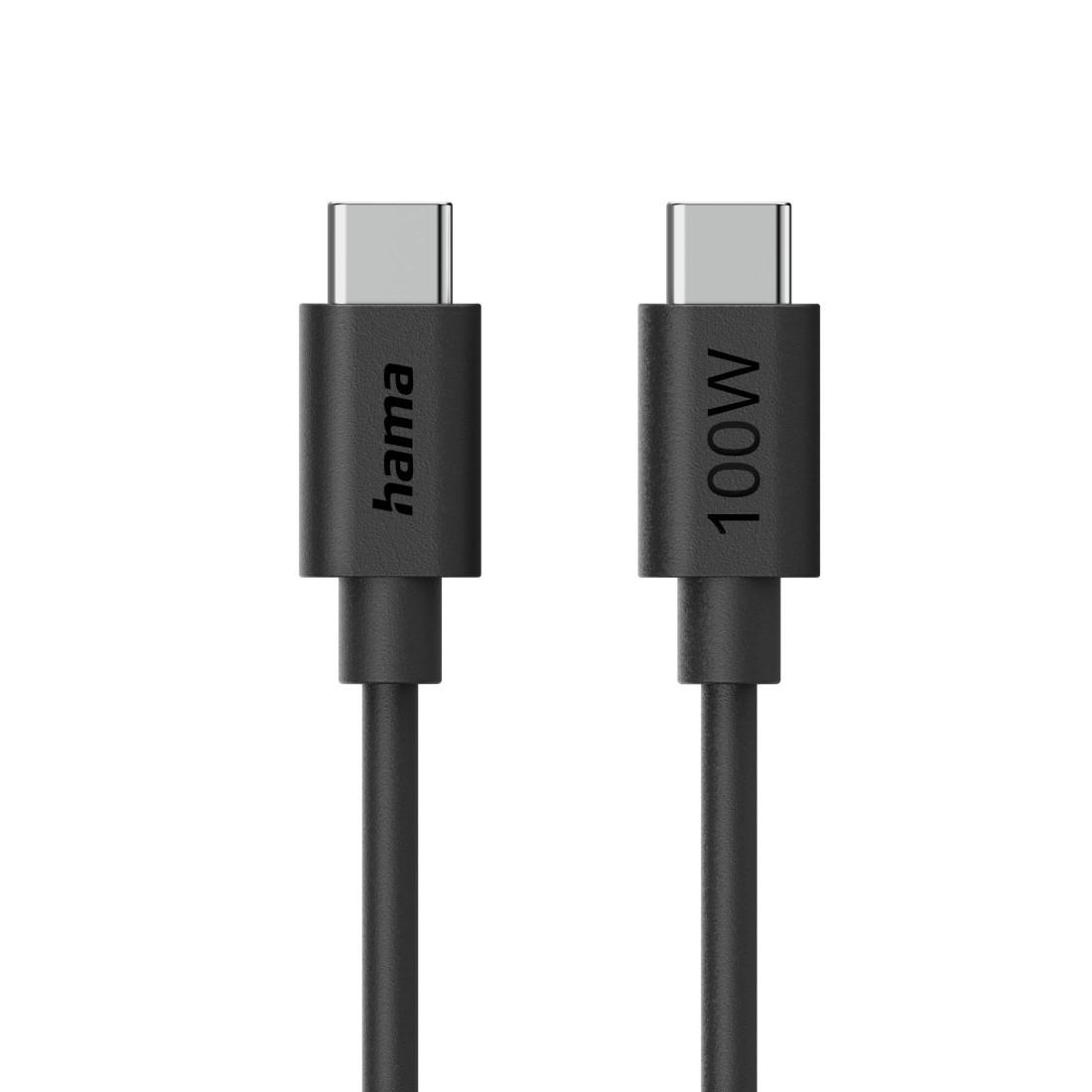 USB-Kabel, USB-C - USB-C, 100W, 1,2 m, Schwarz (00086448)